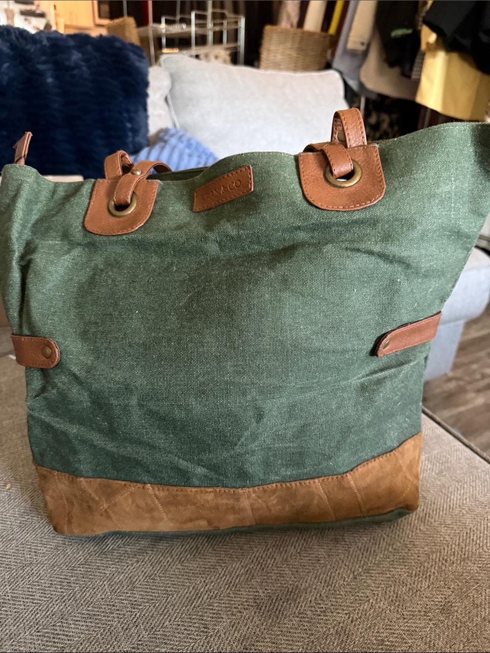 New Vaan & Co. Leather and Canvas tote bag